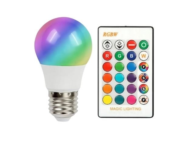 &u++ LAMPARA FOCO GIRATORIO LUZ LED RGB CON CONTROL